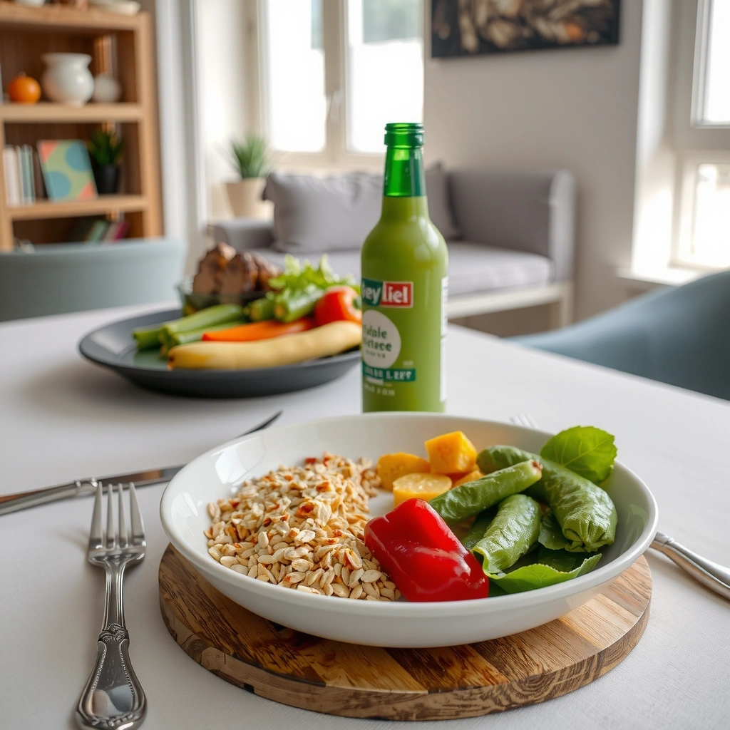 Gesunde frische Zutaten auf einem Tisch